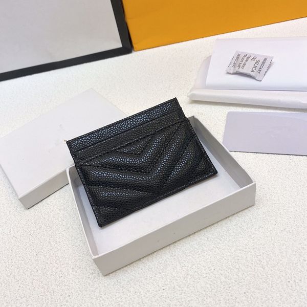 

purse luxury children card holder lady clutch wallet black small leather bag caviar coin purse, White