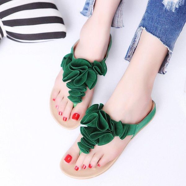 

slippers women summer flip flops flower pattern green black beige zapatos de mujer slides