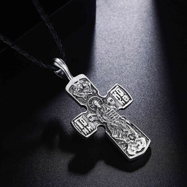 

religious hip hop personalized cross pendant necklace for men, Silver