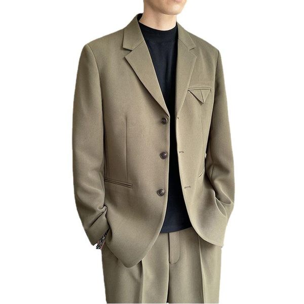 

men's suits & blazers men korean streetwear fashion loose casual vintage blazer coat suit male business office dress jacket man, White;black