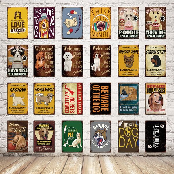

love pets beware of the dog gordon setter metal sign tin poster home decor bar wall art painting 20*30 cm size dy85