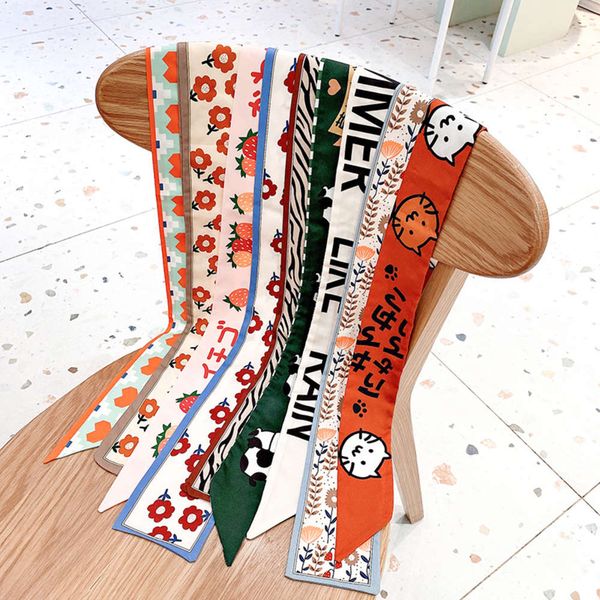 

scarf hair band female tie ribbon version horsetail small fresh bow hair ornament headband, Blue;gray