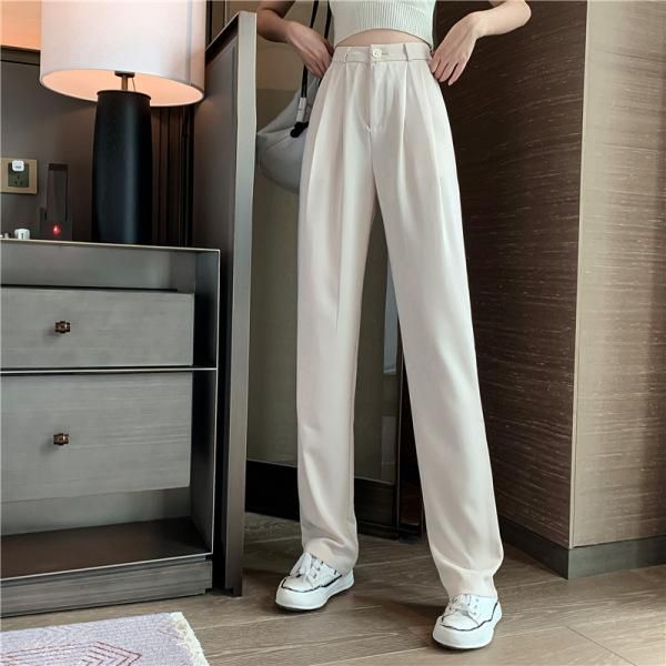 

women's pants & capris goohojio 2021 oversized loose chic long trousers female autumn high waist casual women wide legs comfort, Black;white
