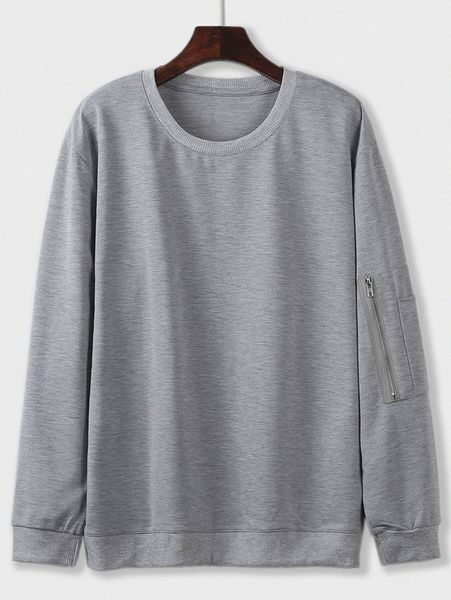 

men solid zipper detail sweatshirt q2gv#, Black