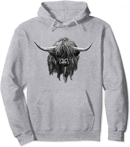 

men's hoodies & sweatshirts wee hamish the scottish highland cow pullover hoodie, Black