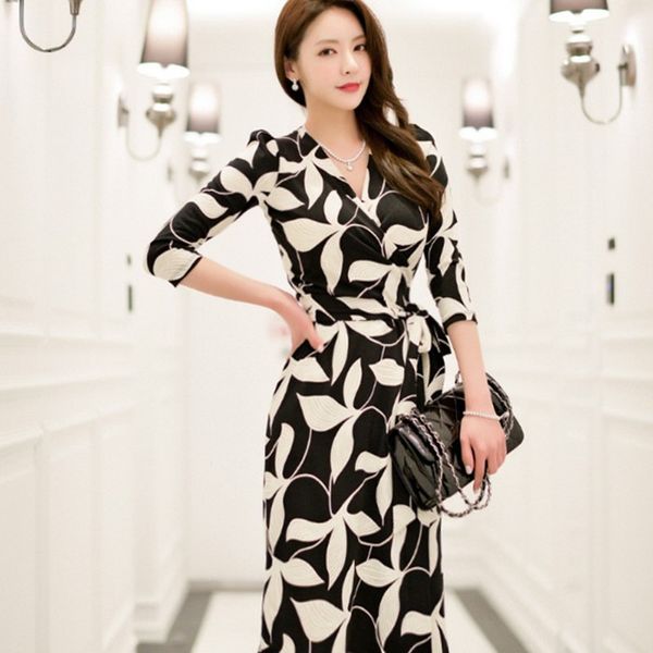 

zawfl women runway dress summer es flower print retro half sleeve lace up bow elegant vintage long 210525, Black;gray