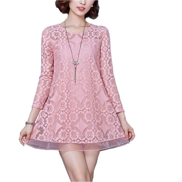 

women's blouses & shirts 2021 women blouse casual o-neck solid lace blusas womens and long sleeve plus size clothes mujer, White