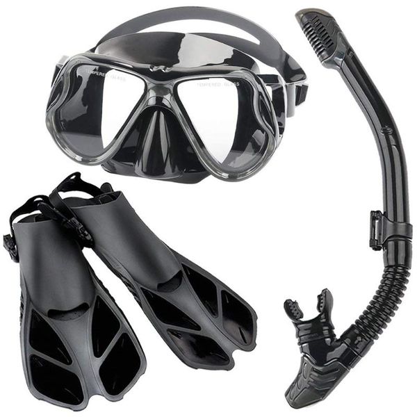 

dry snorkel set -underw scuba mask diving snorkeling with fins for swimming spearfishing dive masks