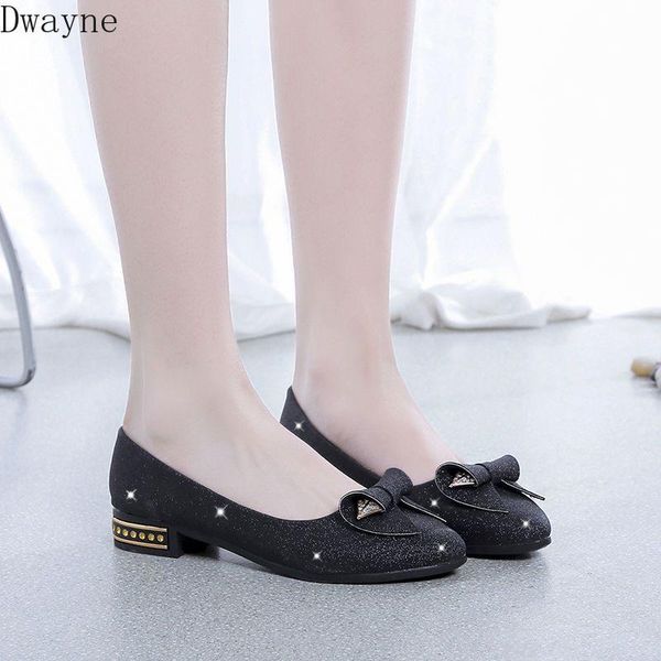 

dress shoes shutter 2021 korean version of the bow wild thick with pointed small fresh, Black