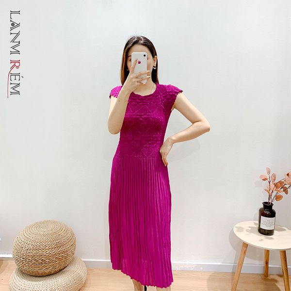 

pleated dress summer women's high end temperament long short sleeve ladies slim elegant clothes 2d1118 210507, Black;gray