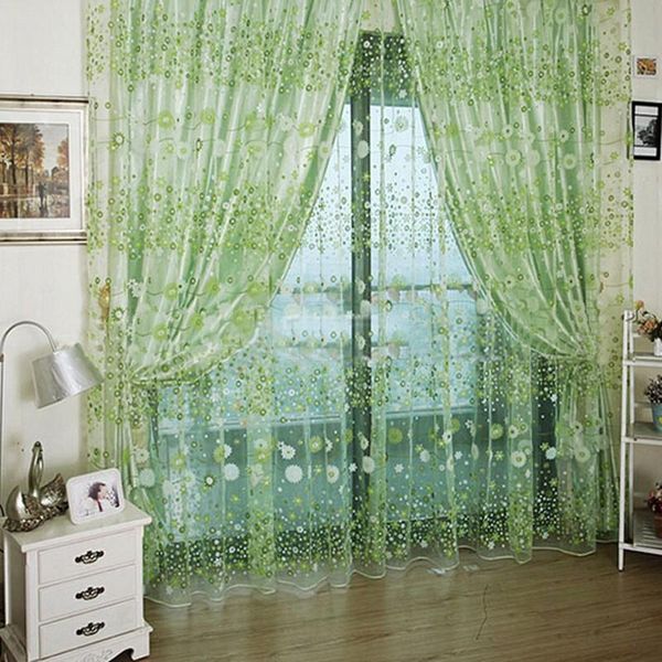 

curtain & drapes 2021 print floral voile window curtains for living room tulle door drape panel sheer valances home decor