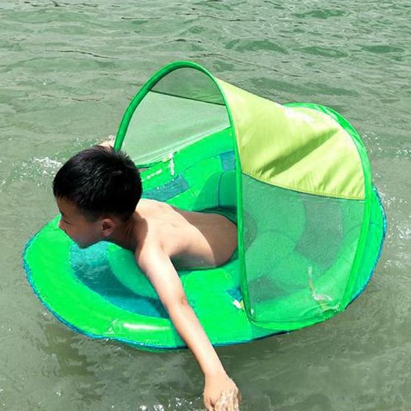 

life vest & buoy summer baby children kids inflatable underarm swimming floating ring trainer with sun canopy water fun pool toys sport