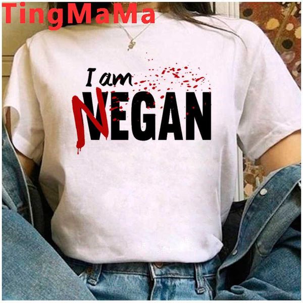 

men's t-shirts the negan tees men casual grunge ulzzang streetwear graphic t-shirt couple clothes, White;black