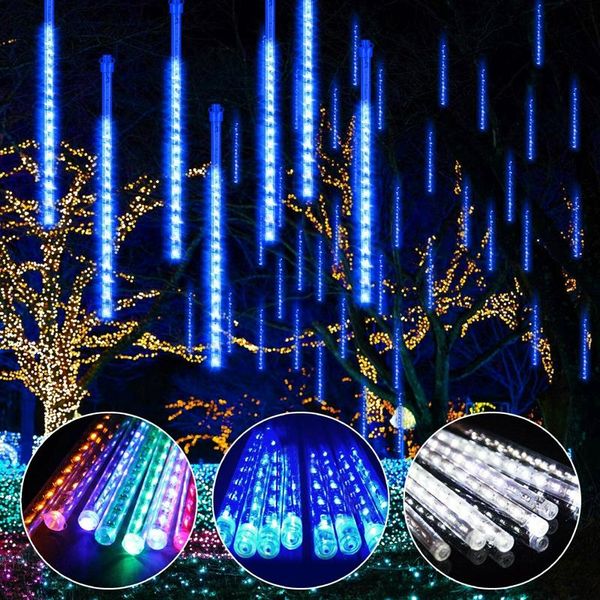 Watwerproof 30CM 50CM 8 Tüpler Kar Yağışı LED Dize Işıklar Noel Meteor Yağmuru Yağmur Tüp Işık Şeridi AC100-240V Noel Partisi Düğün için