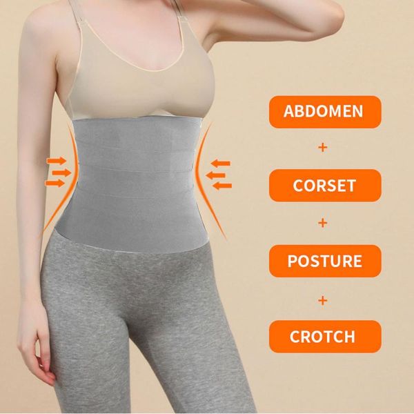 

waist support wrap trainer shaperwear belt women slimming tummy corset stretch bands body shaper, Black;gray