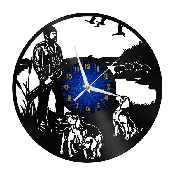 

wall clocks hunting outdoors modern design home decor creativity art 12 inch record led clock for living room club studio