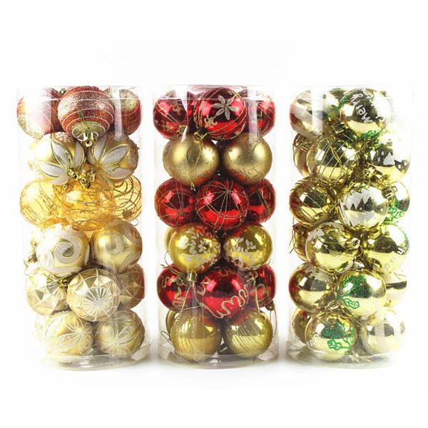 

40@ 24pcs 6cm colorful christmas ball tree pendant bauble hanging ornament xmas birthday party decoration home decorative objects & figurine