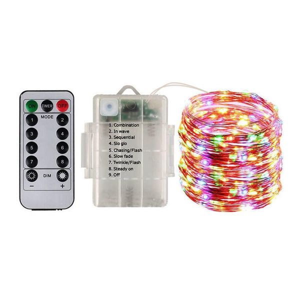 

strings christmas 33feet 100 led fairy string lights battery remote timer control operated waterproof copper wire twinkle light 10m 5m