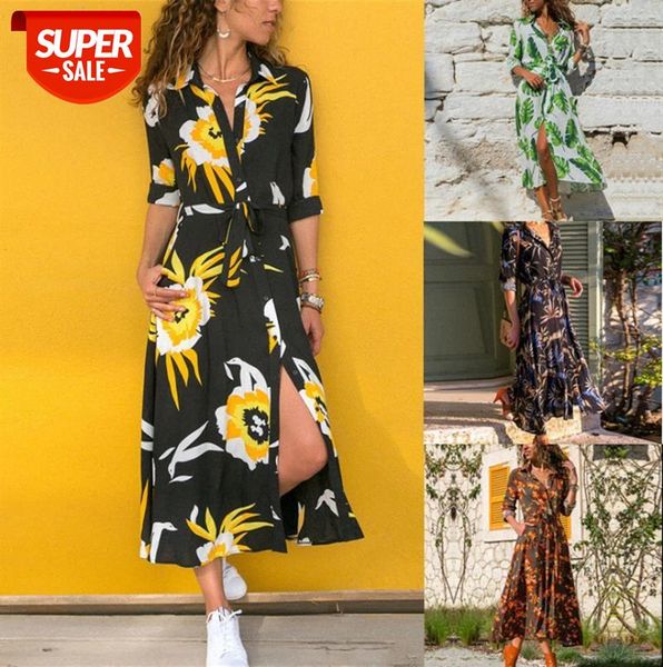 

bohemian print dress casual long skirt europe and america #405d, Black