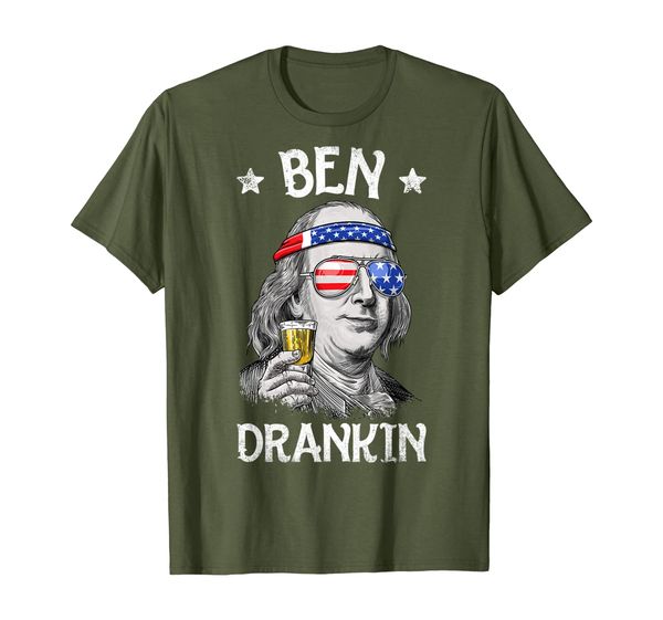 

4th of July Shirts for Men Ben Drankin Benjamin Franklin Tee, Mainly pictures