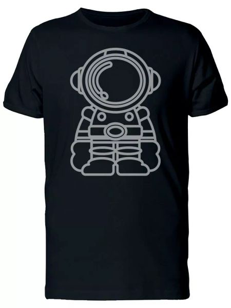 

gray line astronaut men's tee -image by shutterstock, White;black