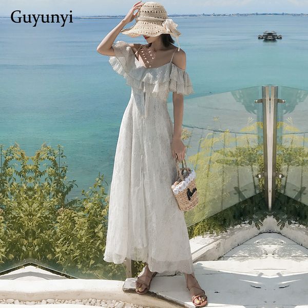 

bohemia chiffon dress 2021 summer spaghetti strap cascading ruffles beach dress leisurely vacation elegant party dress, Black;gray
