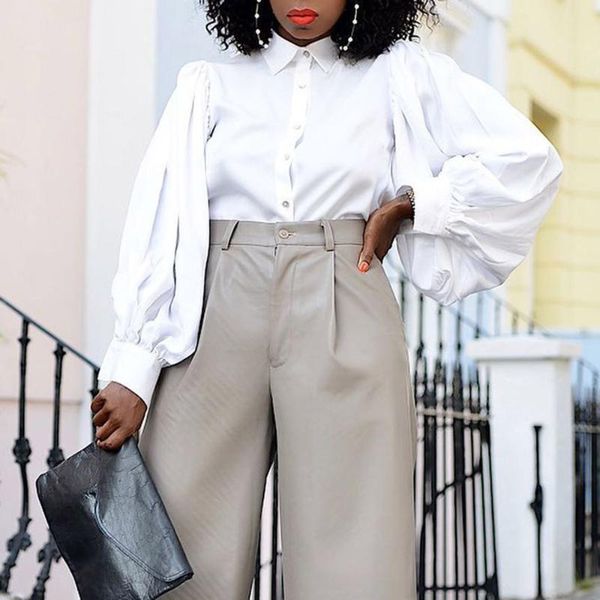 

women's blouses & shirts plus size backless white shirt for women summer fashion 2021 cut out office lady long sleeve party club bl