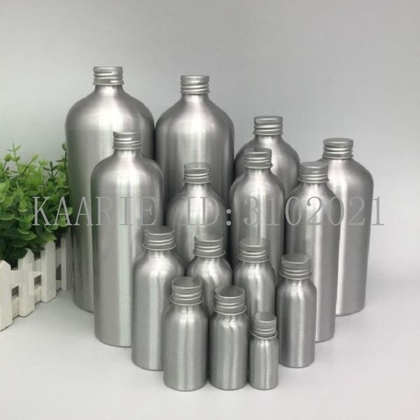 

storage bottles & jars 50/100pcs 10/30/50ml small aluminum silver empty bottle screw cap cosmetic jar sample perfume essential oil refillabl