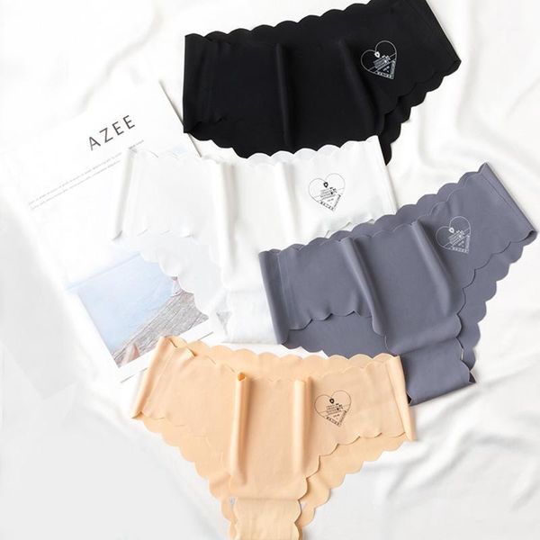 

vrouwen naadloze slipje set ijs zijde slips soft underpants ondergoed mid taille broek lingerie panty women's panties, Black;pink