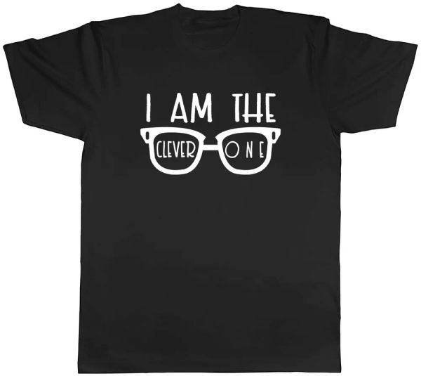 

i am the clever one mens t-shirt tee, White;black