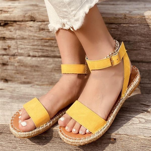 

sandals ladies flat fashion solid color suede open toe simple comfortable 2021 women, Black