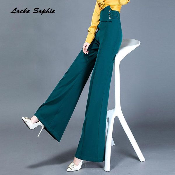 

women's pants & capris high waist plus size wide leg trousers 2021 summer cotton blend splicing bandage ladies loose, Black;white
