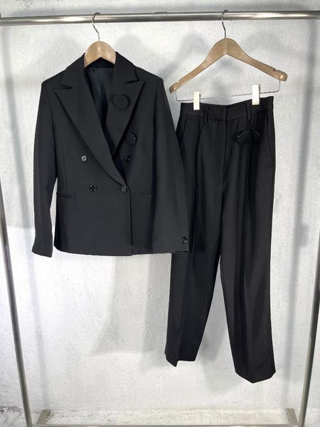 

women's two piece pants 2021 women fashion suit loose casual jacket + cloth button trousers 2-piece 0728, White