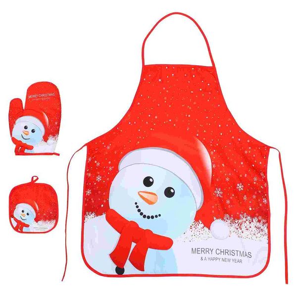 

mats & pads 1 set christmas apron fabric cartoon kitchen anti-scald glove