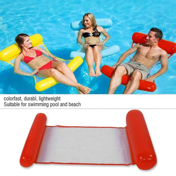 

kg foldable air mattress swimming pool beach inflatable float ring cushion bed lounge chair hammock water sports floats & tubes