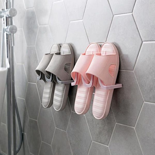 

bathroom shoes rack hanger breathable shoebox for bath punch wall mount slippers shelf saving space clothing & wardrobe storage