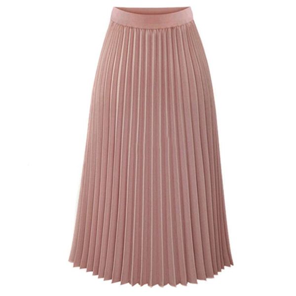 

skirts jaycosin skirt womens solid color pleated elegant midi elastic waist maxi ropa mujer erotica elegantes fashion, Black