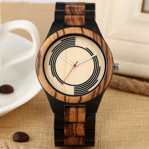 

wristwatches volution round dial full wood men watch quartz wooden band wristwatch casual fashion mens watches folding clasp timepiece, Slivery;brown