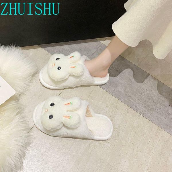 

little cute cartoon baotou cotton slippers female winter non-slip bedroom home warm zapatos para mujer, Black