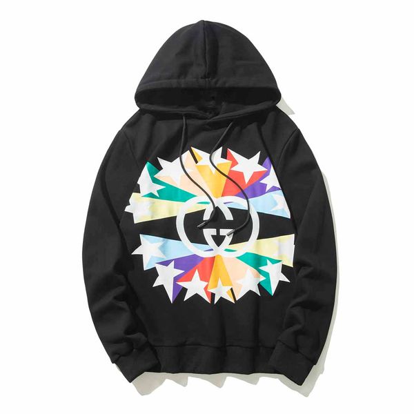 

fashion brand cross hoodie hip hop streetwear classic embroidery letter marka 8 colors fleece jumper, Black