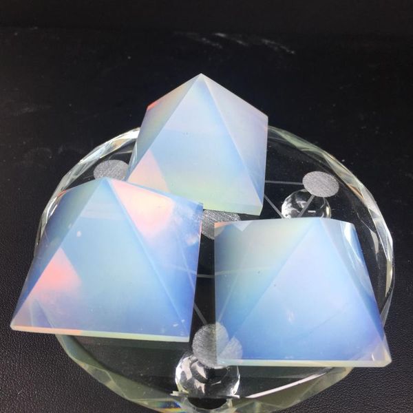 

decorative objects & figurines 4cm natural white opal stone pyramid crystal energy point meditation wand decoration