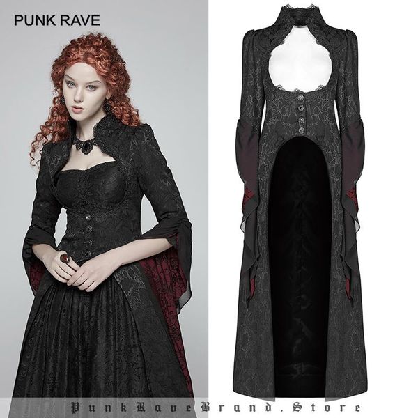

women's jackets punk rave gothic retro court gorgeous long coat fashion personality party club christmas halloween black jacket coats, Black;brown