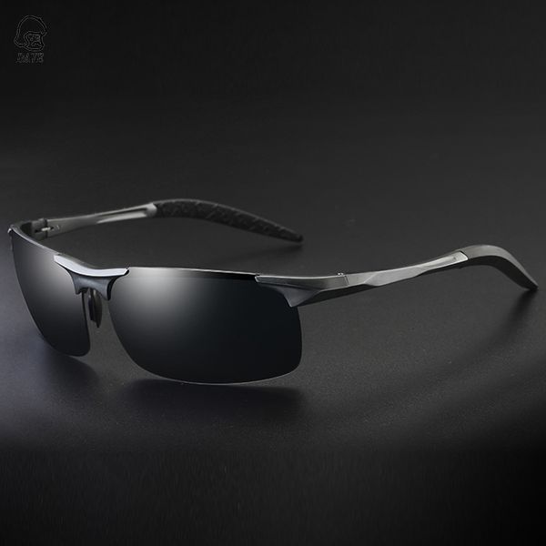 

sunglasses fashion dave men semi-rimless polarized driving brand aluminum-magnesium alloy driver goggles anti polarizer eyewear, White;black