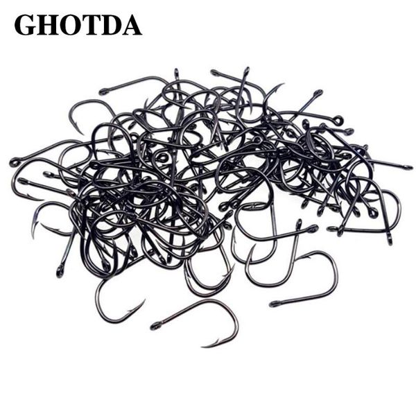 

fishing hooks 100pcs/lot high-carbon steel 4 6 8 10 12 crank lure worm pesca