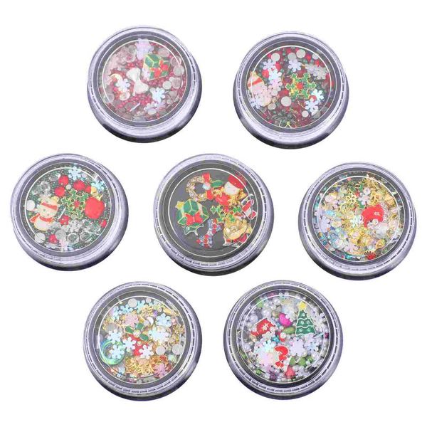 

nail drill & accessories 7 boxes christmas 3d art charms decoration ornaments