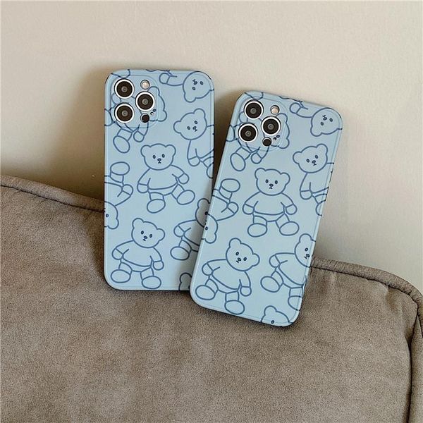 

cell phone pouches ins korea style cute bears case for 12 pro max 11 xr xs 7 8 plus back cover proof
