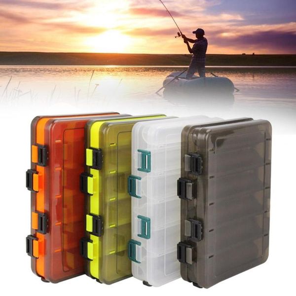 

colors convinient fishing lure box double sided tackle bait container 20*17*4.5cm storage accessories