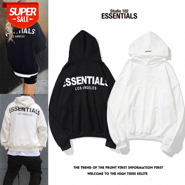 

fog fear of god essentials double line la limited los angeles sweater reflective letter hoodie #2c3n, White;black