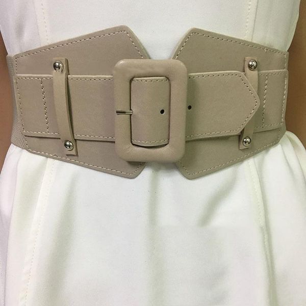 

belts ladies waist womens fashion black red solid stretch elastic wide belt female dress adornment for women waistband, Black;brown