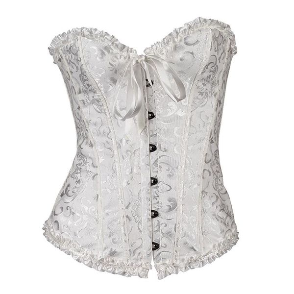 

lace plus size overbust corset floral print women bustier lingerie fashion underwear bodysuit nightdress women's shapers, Black;white
